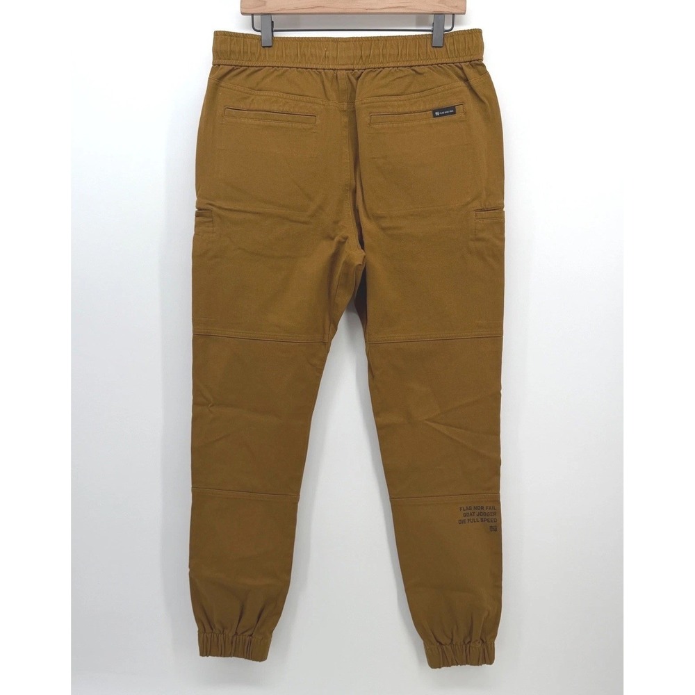 Flag Nor Fail Goat Jogger Pants Mens L Brown Canvas Cargo Utility Streetwear NEW - Picture 4 of 16